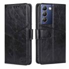 For vivo Y100 5G IDN Geometric Stitching Leather Phone Case(Black) - 1