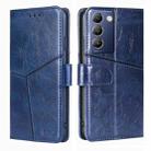 For vivo Y100 5G IDN Geometric Stitching Leather Phone Case(Blue) - 1