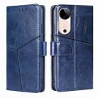 For vivo S19 Geometric Stitching Leather Phone Case(Blue) - 1