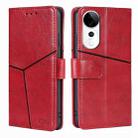 For vivo S19 Pro Geometric Stitching Leather Phone Case(Red) - 1