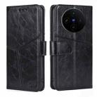 For vivo X100s Geometric Stitching Leather Phone Case(Black) - 1