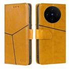 For vivo X100s Geometric Stitching Leather Phone Case(Yellow) - 1