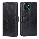 For vivo Y28 4G Geometric Stitching Leather Phone Case(Black) - 1