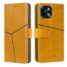 For vivo Y28 4G Geometric Stitching Leather Phone Case(Yellow) - 1