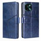 For vivo Y28 4G Geometric Stitching Leather Phone Case(Blue) - 1