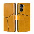 For ZTE Axon 40 Lite Geometric Stitching Leather Phone Case(Yellow) - 1