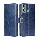 For ZTE Blade A53 4G Geometric Stitching Leather Phone Case(Blue) - 1