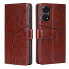 For ZTE Anshin Family Geometric Stitching Leather Phone Case(Dark Brown) - 1