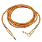 TC048GFY Gold-plating 6.35mm Male Straight to Elbow Audio Cable for Electric Guitar Drum, Length: 3m - 1