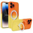 For iPhone 14 Pro Max MagSafe Holder Gradient TPU Phone Case(Orange Yellow) - 1