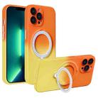 For iPhone 13 Pro Max MagSafe Holder Gradient TPU Phone Case(Orange Yellow) - 1