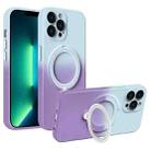 For iPhone 13 Pro Max Gradient TPU MagSafe Holder Phone Case(Gray Purple) - 1