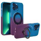 For iPhone 13 Pro Max Gradient TPU MagSafe Holder Phone Case(Blue Purple) - 1