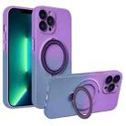 For iPhone 13 Pro Max Gradient TPU MagSafe Holder Phone Case(Deep Purple Gray) - 1