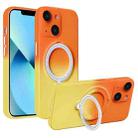 For iPhone 13 MagSafe Holder Gradient TPU Phone Case(Orange Yellow) - 1