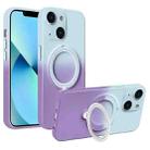 For iPhone 13 MagSafe Holder Gradient TPU Phone Case(Gray Purple) - 1