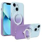 For iPhone 13 Gradient TPU MagSafe Holder Phone Case(Gray Purple) - 1