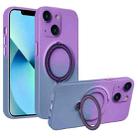 For iPhone 13 Gradient TPU MagSafe Holder Phone Case(Deep Purple Gray) - 1