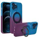 For iPhone 12 Pro Max MagSafe Holder Gradient TPU Phone Case(Blue Purple) - 1