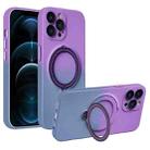 For iPhone 12 Pro Max MagSafe Holder Gradient TPU Phone Case(Deep Purple Gray) - 1