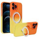 For iPhone 12 Pro Gradient TPU MagSafe Holder Phone Case(Orange Yellow) - 1