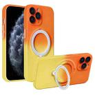 For iPhone 11 Pro Max MagSafe Holder Gradient TPU Phone Case(Orange Yellow) - 1
