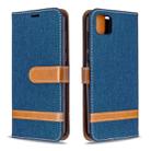 For Huawei Y5P / Honor 9S Color Matching Denim Texture Horizontal Flip Leather Case with Holder & Card Slots & Wallet & Lanyard(Navy Blue) - 1