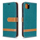 For Huawei Y5P / Honor 9S Color Matching Denim Texture Horizontal Flip Leather Case with Holder & Card Slots & Wallet & Lanyard(Green) - 1