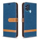 For Huawei Honor 9A Color Matching Denim Texture Horizontal Flip Leather Case with Holder & Card Slots & Wallet & Lanyard(Royal Blue) - 1