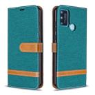 For Huawei Honor 9A Color Matching Denim Texture Horizontal Flip Leather Case with Holder & Card Slots & Wallet & Lanyard(Green) - 1