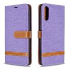 For Sony Xperia L4 Color Matching Denim Texture Horizontal Flip Leather Case with Holder & Card Slots & Wallet & Lanyard(Purple) - 1