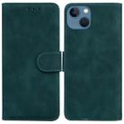 For iPhone 15 Skin Feel Pure Color Flip Leather Phone Case(Green) - 1