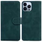 For iPhone 15 Pro Max Skin Feel Pure Color Flip Leather Phone Case(Green) - 1