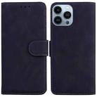 For iPhone 15 Pro Max Skin Feel Pure Color Flip Leather Phone Case(Black) - 1