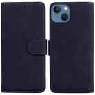 For iPhone 14 Plus Skin Feel Pure Color Flip Leather Phone Case(Black) - 1