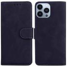 For iPhone 14 Pro Skin Feel Pure Color Flip Leather Phone Case(Black) - 1