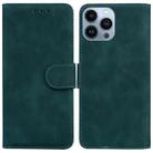 For iPhone 14 Pro Max Skin Feel Pure Color Flip Leather Phone Case(Green) - 1