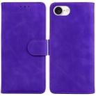 For iPhone SE 2024 Skin Feel Pure Color Flip Leather Phone Case(Purple) - 1