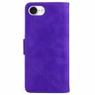 For iPhone SE 2024 Skin Feel Pure Color Flip Leather Phone Case(Purple) - 3