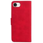 For iPhone SE 2024 Skin Feel Pure Color Flip Leather Phone Case(Red) - 3