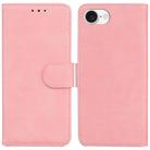 For iPhone SE 2024 Skin Feel Pure Color Flip Leather Phone Case(Pink) - 1