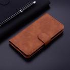 For iPhone SE 2024 Skin Feel Pure Color Flip Leather Phone Case(Brown) - 2