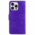 For iPhone 16 Pro Max Skin Feel Pure Color Flip Leather Phone Case(Purple) - 3