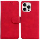 For iPhone 16 Pro Max Skin Feel Pure Color Flip Leather Phone Case(Red) - 1