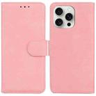 For iPhone 16 Pro Max Skin Feel Pure Color Flip Leather Phone Case(Pink) - 1