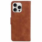 For iPhone 16 Pro Max Skin Feel Pure Color Flip Leather Phone Case(Brown) - 3