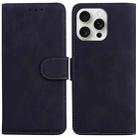 For iPhone 16 Pro Max Skin Feel Pure Color Flip Leather Phone Case(Black) - 1