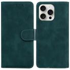 For iPhone 16 Pro Skin Feel Pure Color Flip Leather Phone Case(Green) - 1