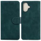 For iPhone 16 Plus Skin Feel Pure Color Flip Leather Phone Case(Green) - 1