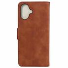 For iPhone 16 Plus Skin Feel Pure Color Flip Leather Phone Case(Brown) - 3